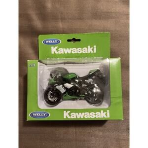 Welly 1/18 09 Kawasaki Ninja Zx-10R Green Model Motorbike New